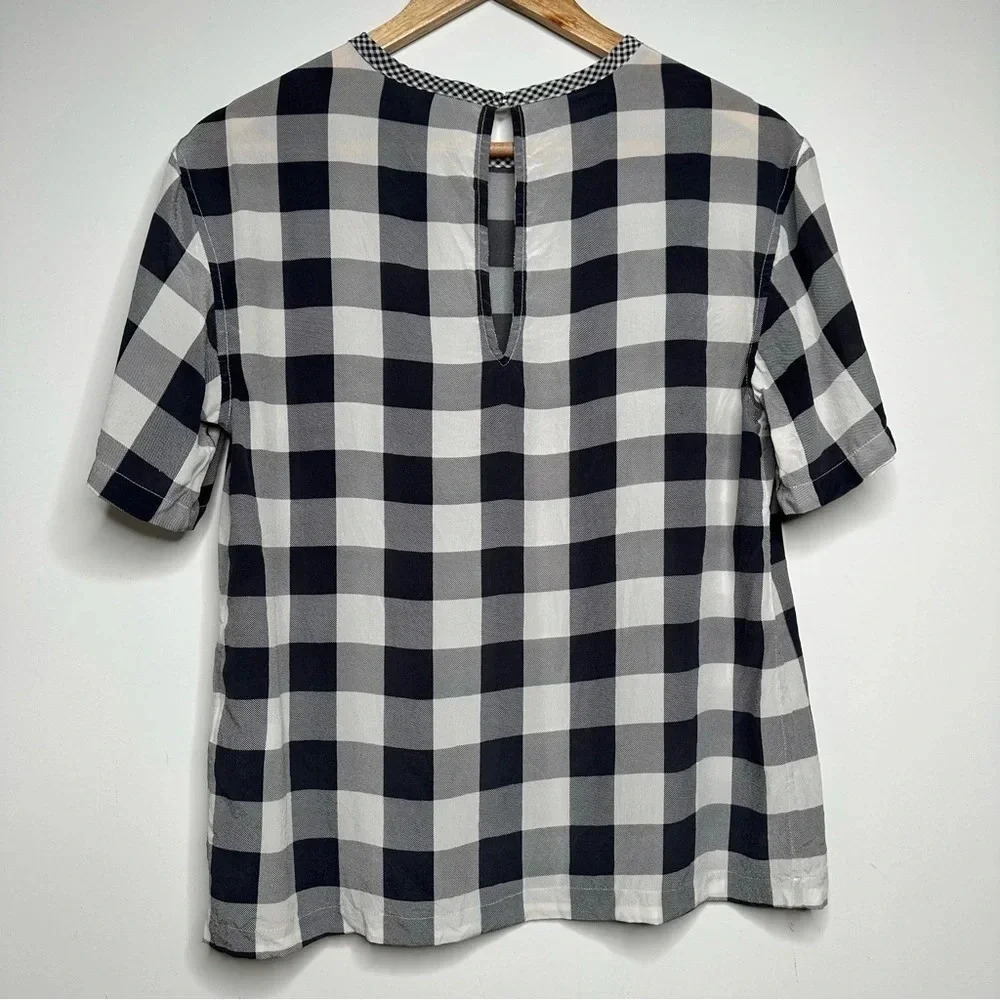 Equipment Gray Buffalo Check Logan 100% Silk Blouse Size XS - Picture 5 of 9